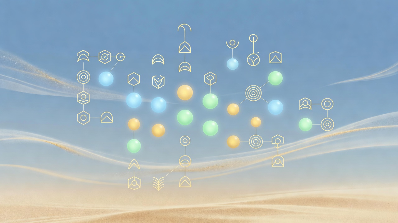Abstract illustration of progression mechanics in mobile RPGs